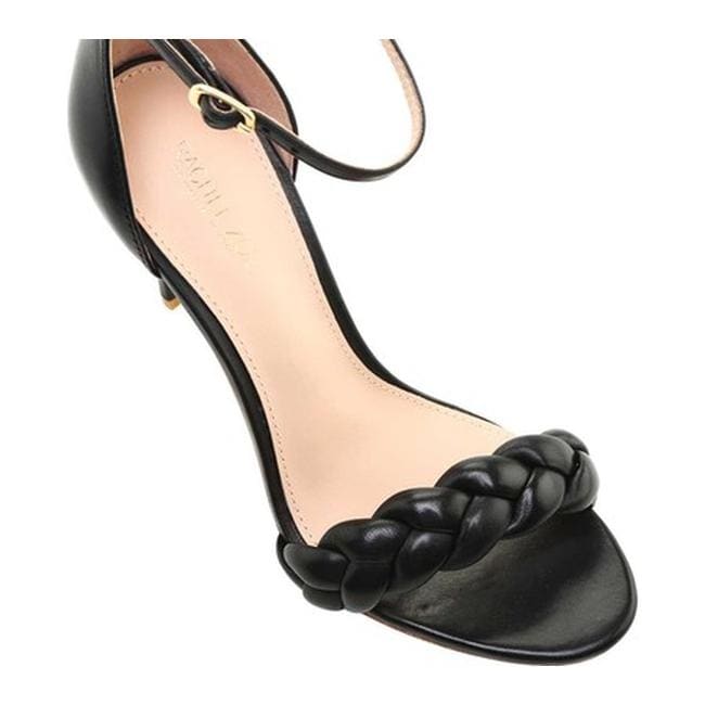 black leather women's zoe sandals