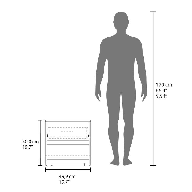 Modern Matt Grey and Macadamia Nightstand with Drawer