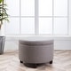 preview thumbnail 28 of 35, WOVENBYRD Large Round Storage Ottoman, Lift Off Lid Grey
