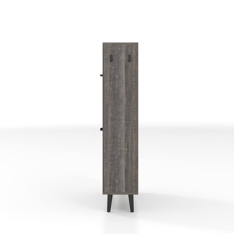 GDFStudio - Charlotte Farmhouse Shoe Storage Cabinet with Barn Door Elegance and Smart Organization