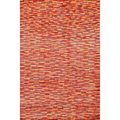 Modern Moroccan Oriental Wool Area Rug Handmade Bedroom Carpet - 5'5" x 7'7"