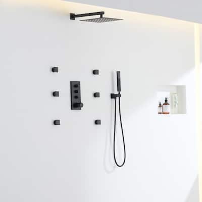3-Function Thermostatic Shower Set in Matte Black