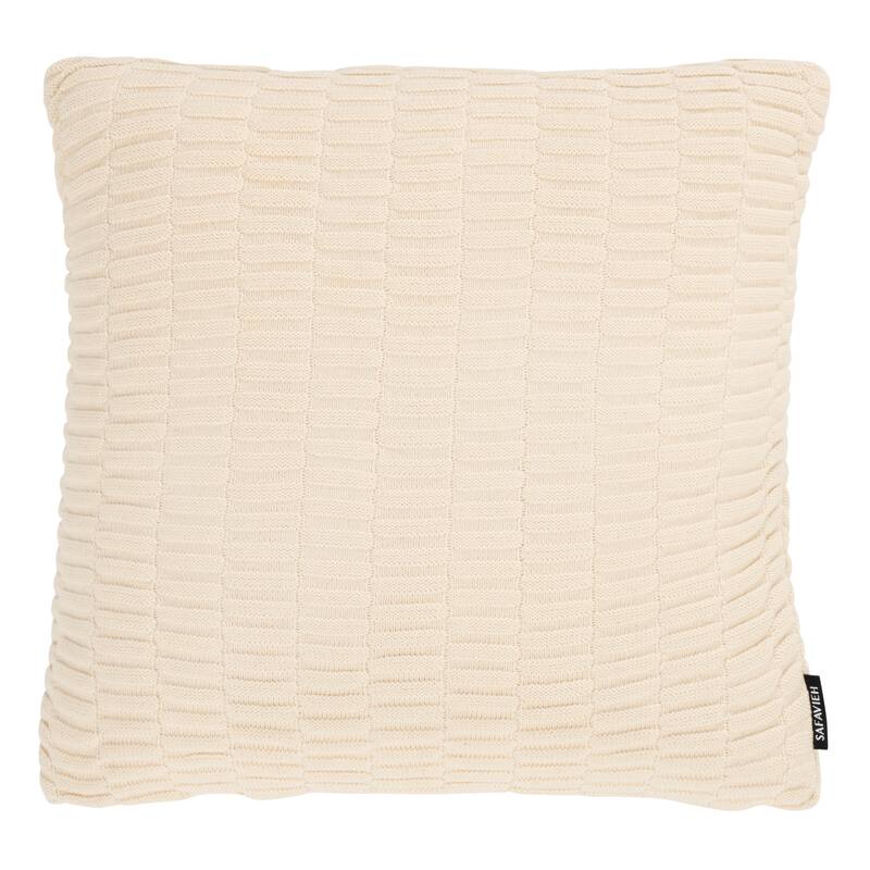 SAFAVIEH Home Stacia 18-inch Square Natural Cotton Decorative Pillow
