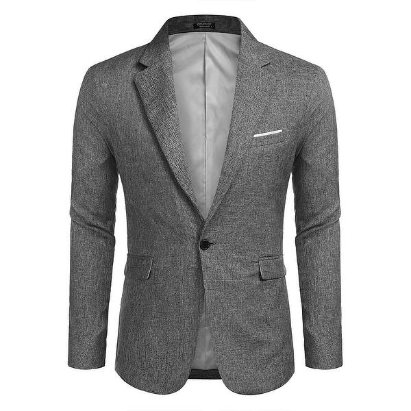 Shop Coofandy Men Suit Jacket Linen Slim Fit Sport Coat Business