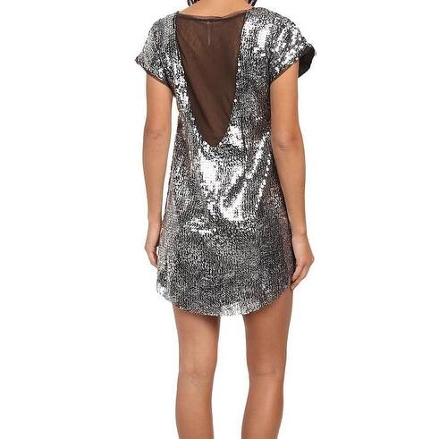 Shop Free People New Silver Women S Size Medium M Tunic Sequin Dress Overstock 20146075