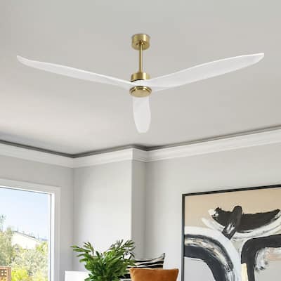 GetLedel 72" Solid Wood 3-Blade Propeller Ceiling Fan with Remote Control