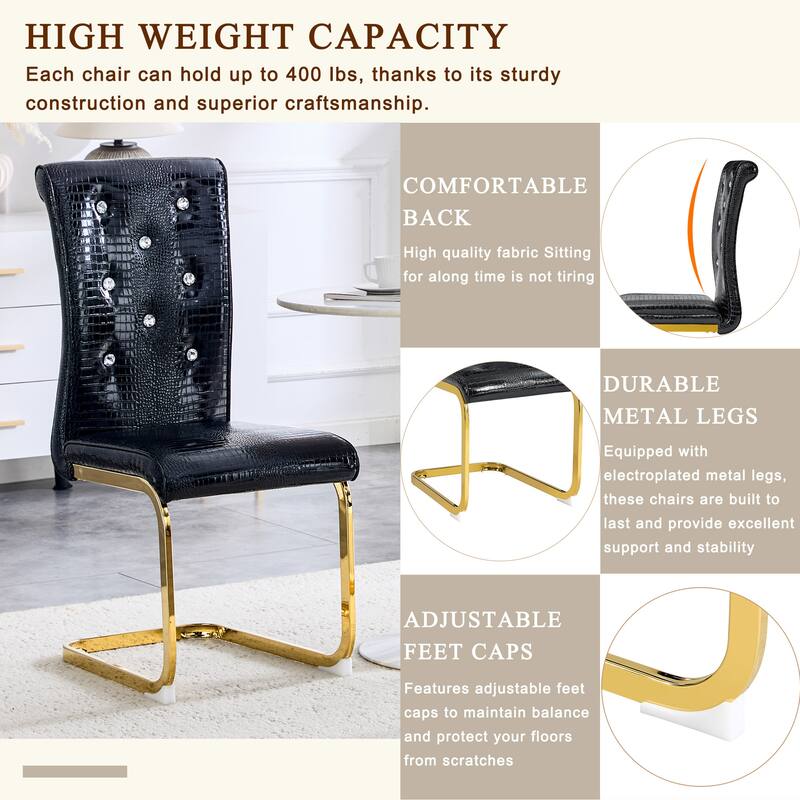 Black Gold Dining Chair Side Chair Kitchen Chair Leisure Chair Lounge Chair Office Chair Armless Chair