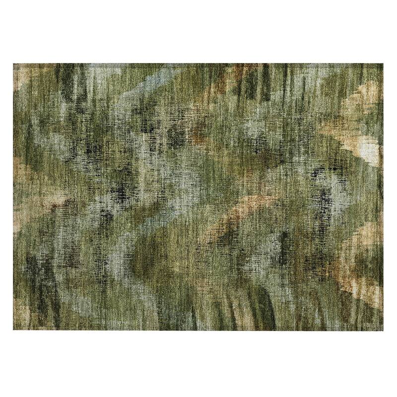 Machine Washable Indoor/ Outdoor Chantille Distressed Chevron Rug