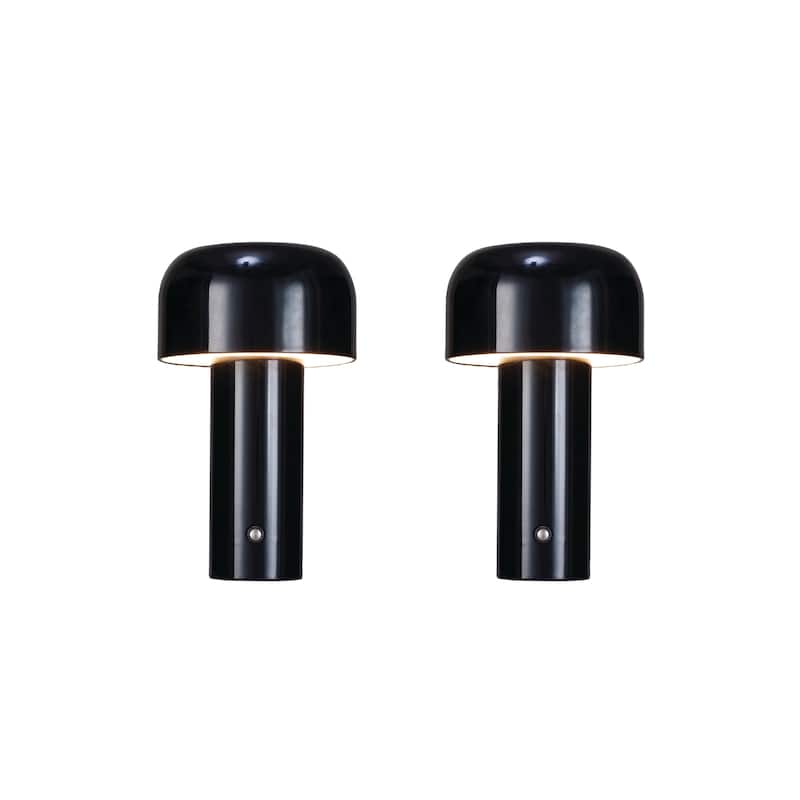 Metal LED Rechargeable Table Lamp - 4.9"L x 4.9"W x 8.3"H - 4.9"L x 4.9"W x 8.3"H - Black