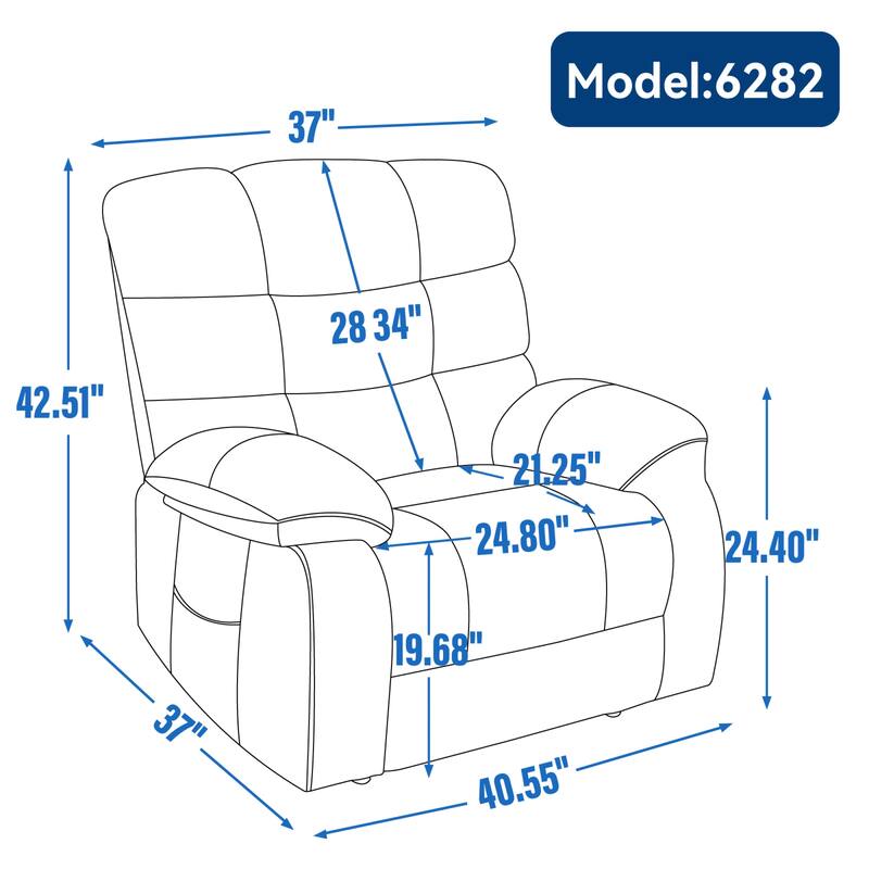 Roomfitters Oversized Power Lift Recliner Chair Dual Motor Infinite Position Heat Massage Sofa for 350lbs Capacity