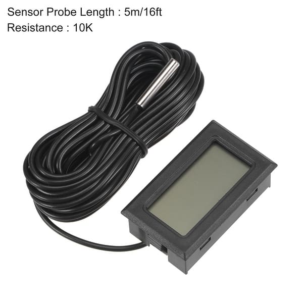 Digital Thermometer Temperature Gauge Tester w NTC Sensor Probes Cable