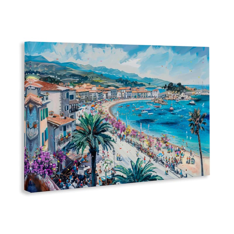 Stupell Busy Summer Beach Town Canvas Wall Art Design By LSR Design Studio