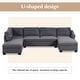 preview thumbnail 6 of 8, U-Shape Sectional Sofa, Double Extra Wide Chaise Lounge Couch