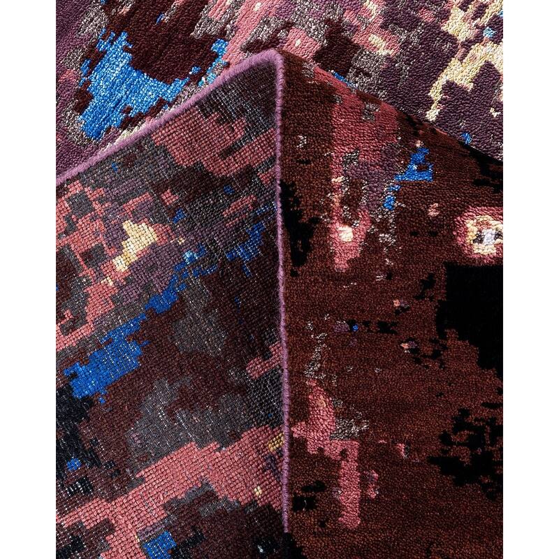 Ikat One-of-a-Kind Hand-Knotted Area Rug, Black - 8' 1" x 10' 2"