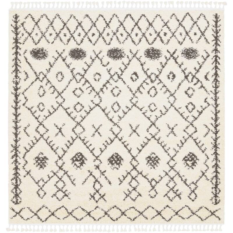 Livabliss Berber Shag Moroccan Shag Area Rug - Beige - 7'10" x 7'10" Square