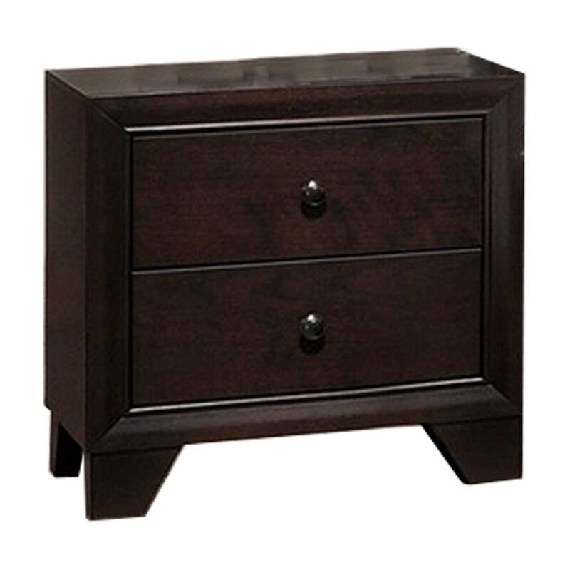 Brown 2 Drawer 16 in. W Nightstand with Sturdy Hardware and Ample Storage