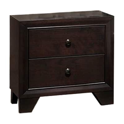 Brown 2 Drawer 16 in. W Nightstand with Sturdy Hardware and Ample Storage