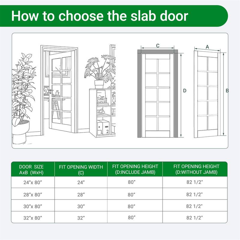 30 X 80 X 5 inch Clear Glass Slab Door, 10-Lite Interior Doors