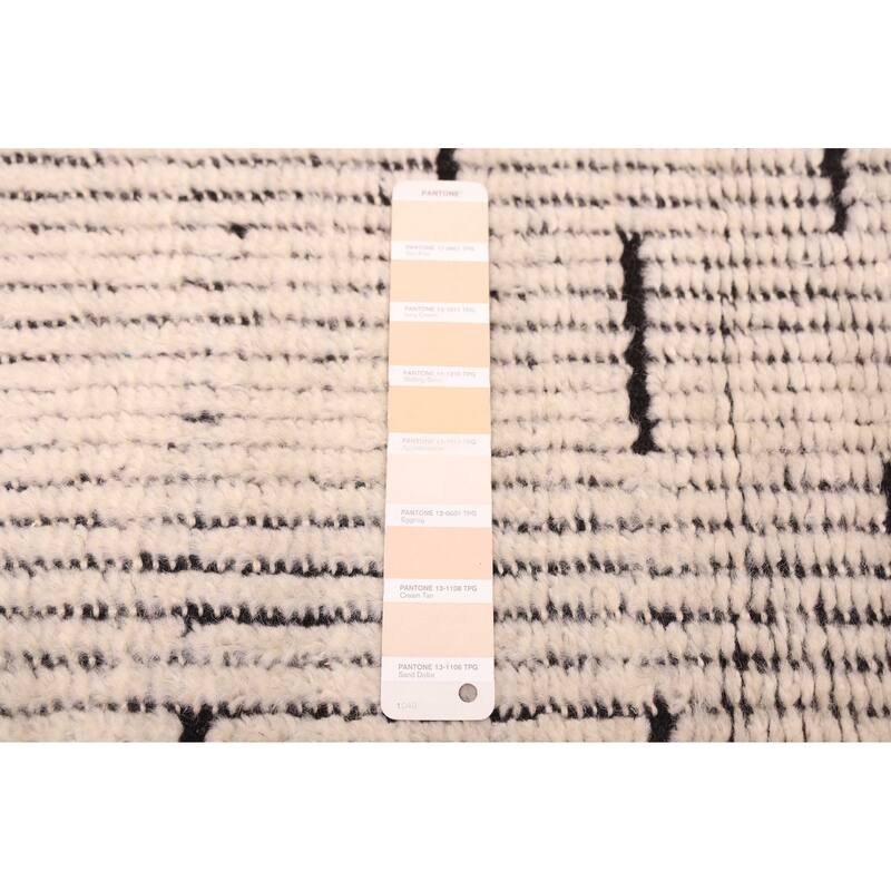 ECARPETGALLERY Hand-knotted Tangier Cream Wool Rug - 5'0 x 7'10