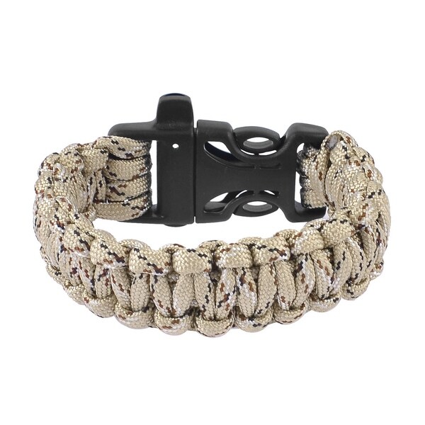 Unique Bargains Plastic Quick Release Buckle Emergency Survival Unique Bargains Plastic Quick Release Buckle Emergency Survival Whistle Bracelet Beige