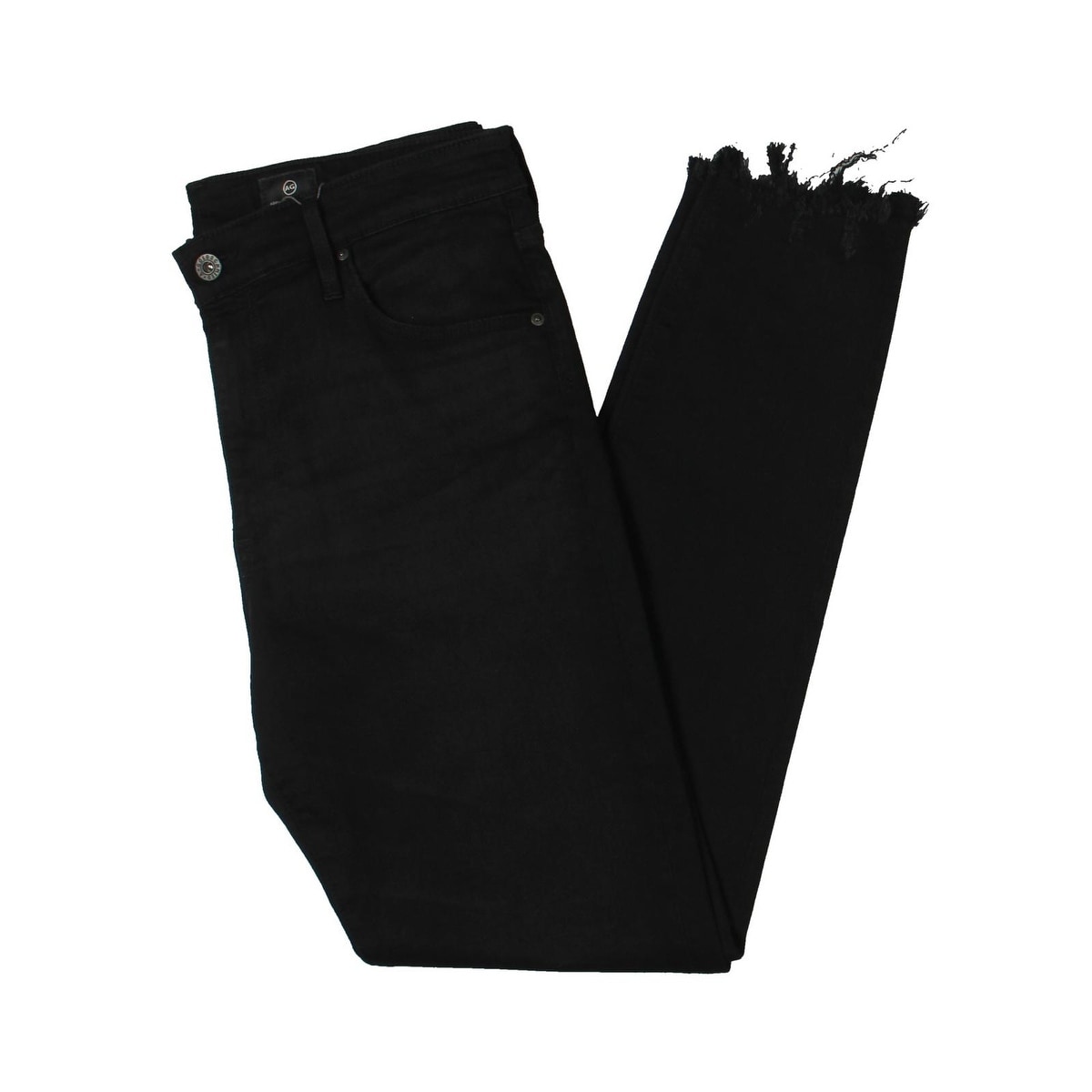black chewed hem jeans