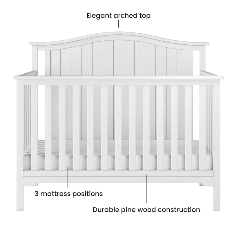 Forever Eclectic Hampton Arch Top 4-in-1 Convertible Crib