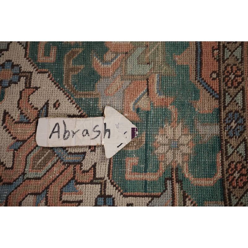 Geometric Pink Tabriz Persian Vintage Area Rug Handmade Wool Carpet - 9'6"x 12'6"