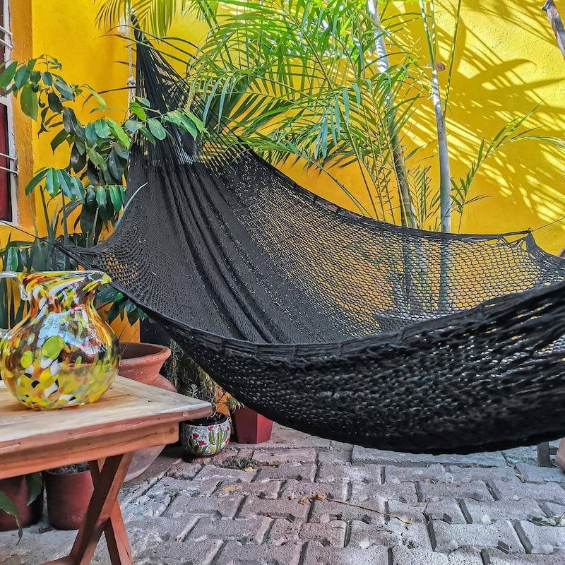 Novica Handmade Uxmal Night Cotton Rope Hammock (Double)