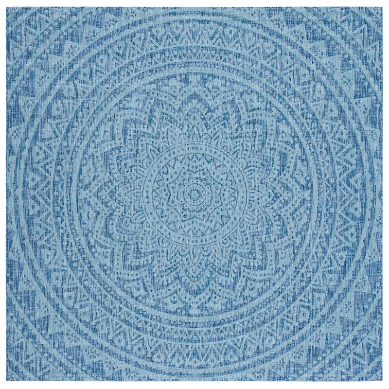 SAFAVIEH Courtyard Fran Mandala Indoor/ Outdoor Waterproof Patio Backyard Rug