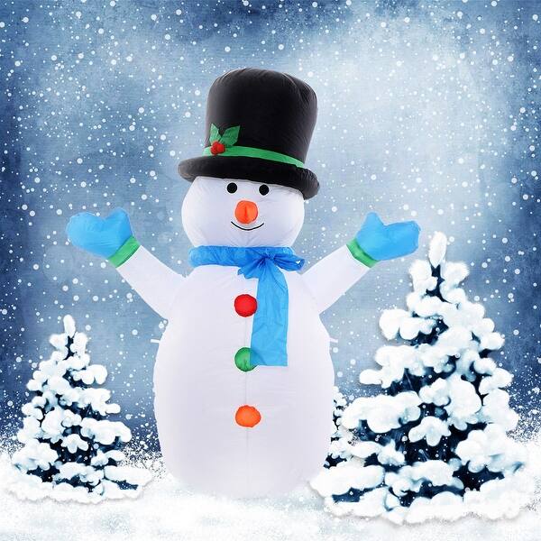 Shop Costway 4 Ft Airblown Inflatable Christmas Snowman Decoration