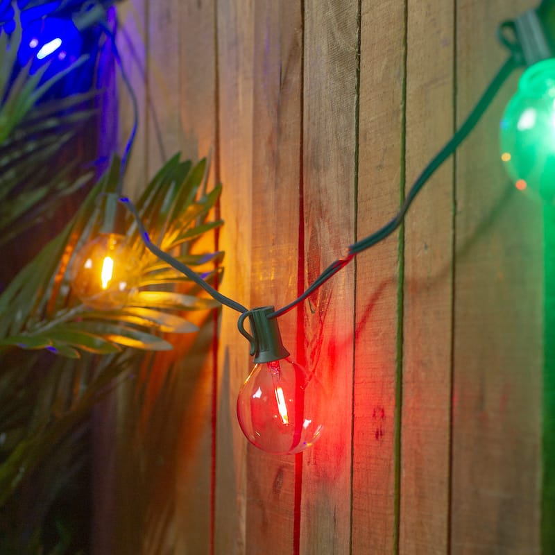 10ct Multi Color LED G50 Globe Patio Lights 10ft Green Wire - MultiColor