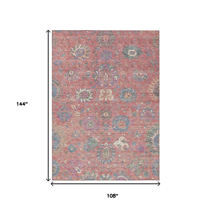 HomeRoots Floral Traditional Rectangle Outdoor Rug