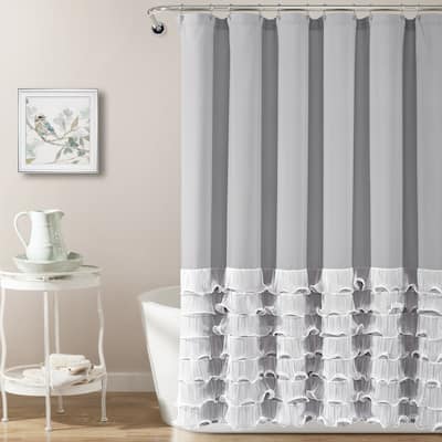 Lush Decor Avery Ruffled Shower Curtain