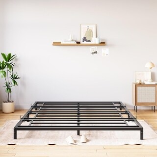 Bed Frame No Box Spring Needed, Sturdy Metal Platform Bed Frame - Bed ...