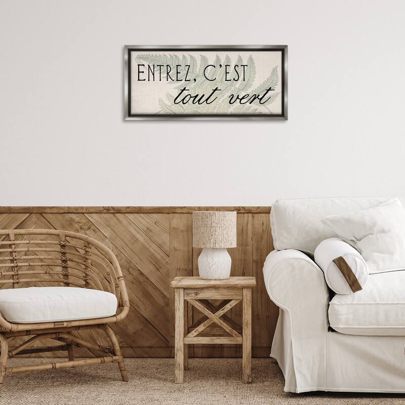 Stupell French It's All Green Framed Floater Canvas Wall Art Design By Lil' Rue