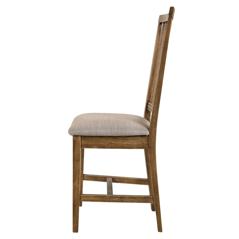San Simeon Tan and Weathered Oak Slat Back Side Chairs (Set of 2)