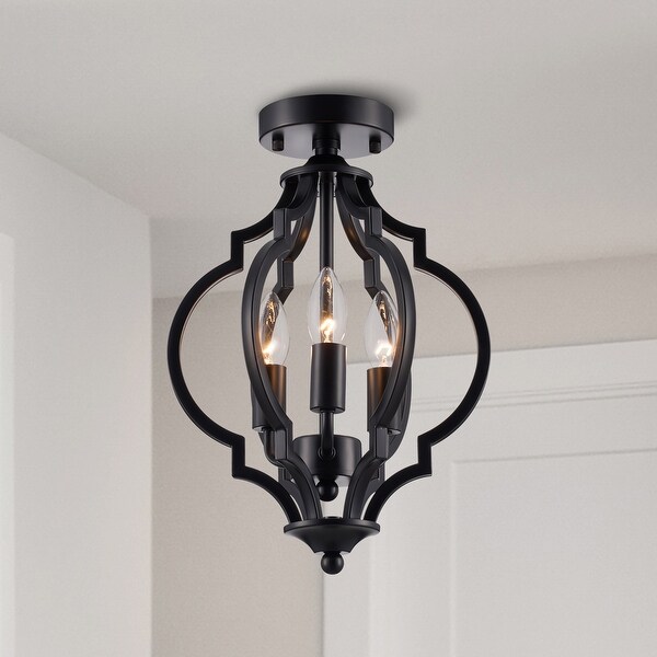 CO Z 3 Light Geometric Flush Mount Light Fixture Black On Sale Bed Bath Beyond 36786520