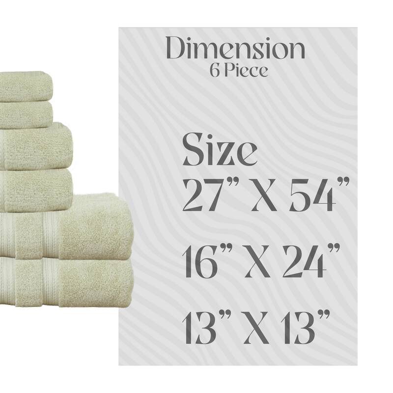 Home Weavers Elegance Essentials 550GSM Cotton Zero Twist Super Absorbent Bath Towel Set of 6