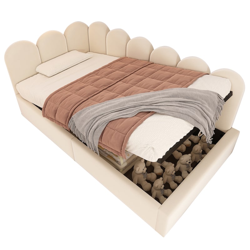 Roomfitters Upholstered Twin Size Ottoman Daybed with Storage, Sofa Bed with Metal Slat Frame, Velvet