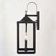 preview thumbnail 6 of 6, VAXCEL Old Town 19.5 in. H 2-Light Black Transitional Outdoor Wall Sconce, Durable Metal, Clear Glass Shade, LED Compatible