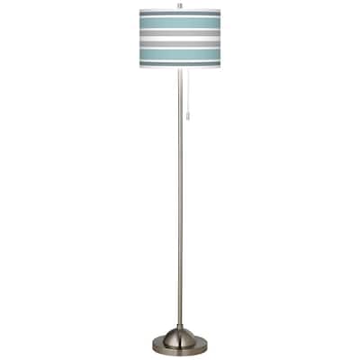Multi Color Stripes Brushed Nickel Floor Lamp - 13" x 62"