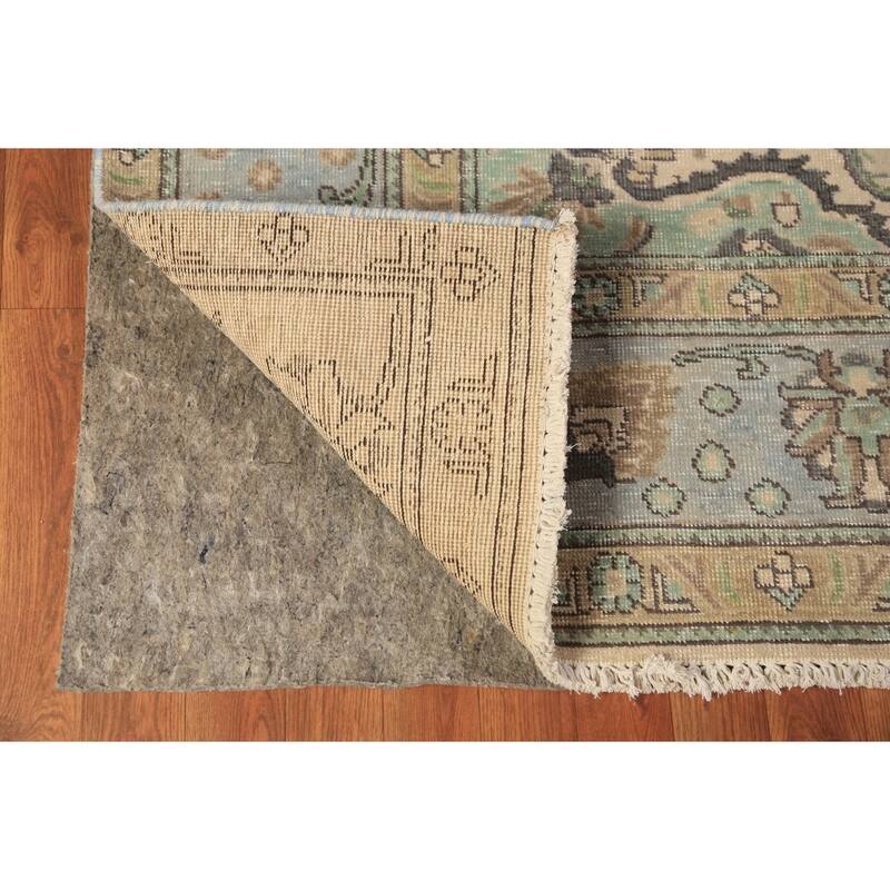 Light Blue Tabriz Persian Area Rug Hand-Knotted Oriental Wool Carpet - 7'10"x 11'1"