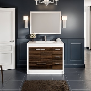 Eviva Gracie 42 inch Gray Oak and White Vanity - On Sale - Bed Bath ...