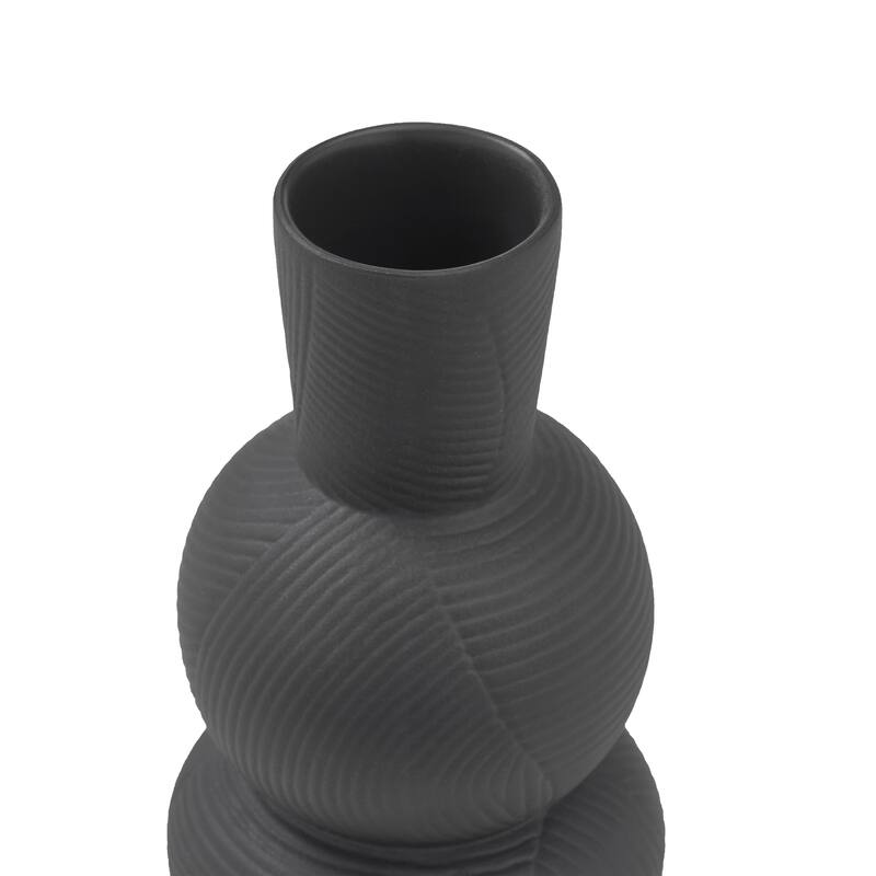 Renwil Icarus Indoor Ceramic Stoneware Vase, Matte Black
