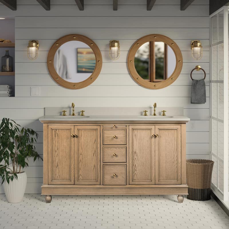 Bella 60-inch Double Vanity with Engineered White Top