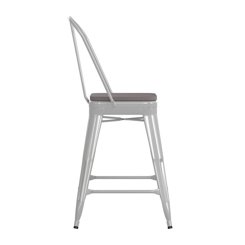 All-Weather Commercial Counter Stool with Removable Back & Poly Resin Seat
