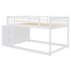preview thumbnail 14 of 14, Full Over Full Wood Floor Bunk Bed with 4 Drawers and 3 Shelves, White