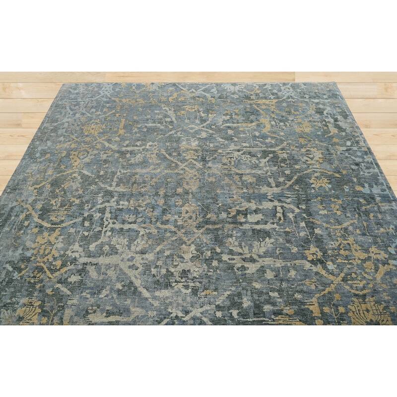 Transitional LoomBloom Gray Turkish Oushak Wool Hand Knotted Rug - 8' x 9' 10''