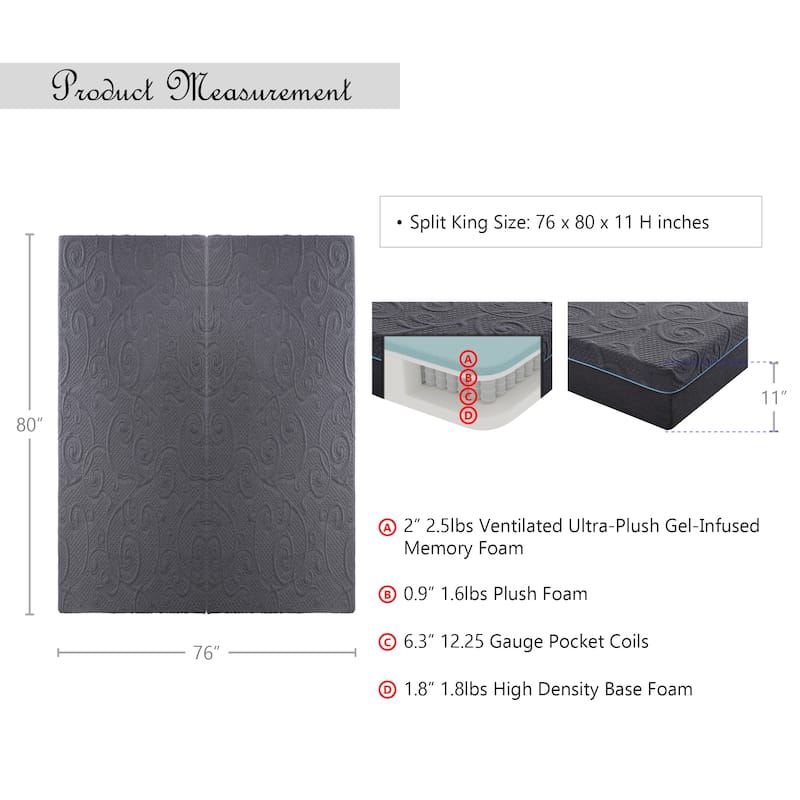 Chanson 11-Inch Gel-Infused Memory Foam Hybrid Mattress