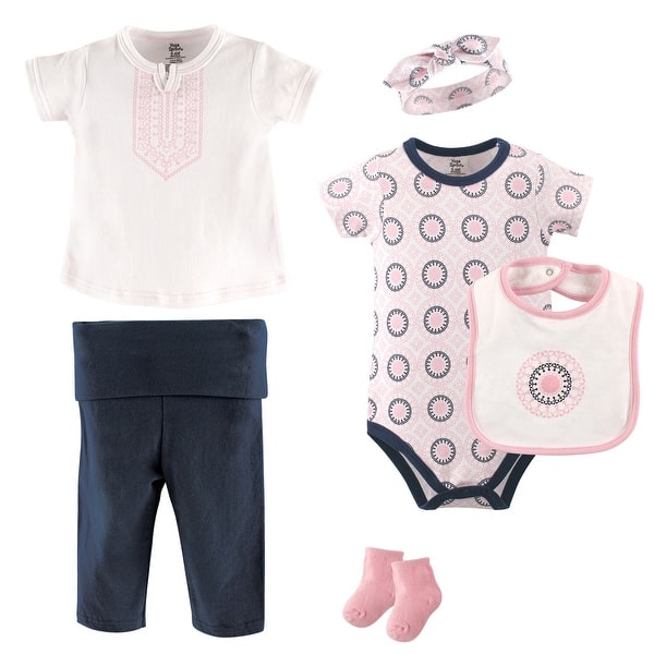 slide 1 of 1, Yoga Sprout Baby Girl Cotton Layette Set, Ornamental 0-3 Months - Ornamental